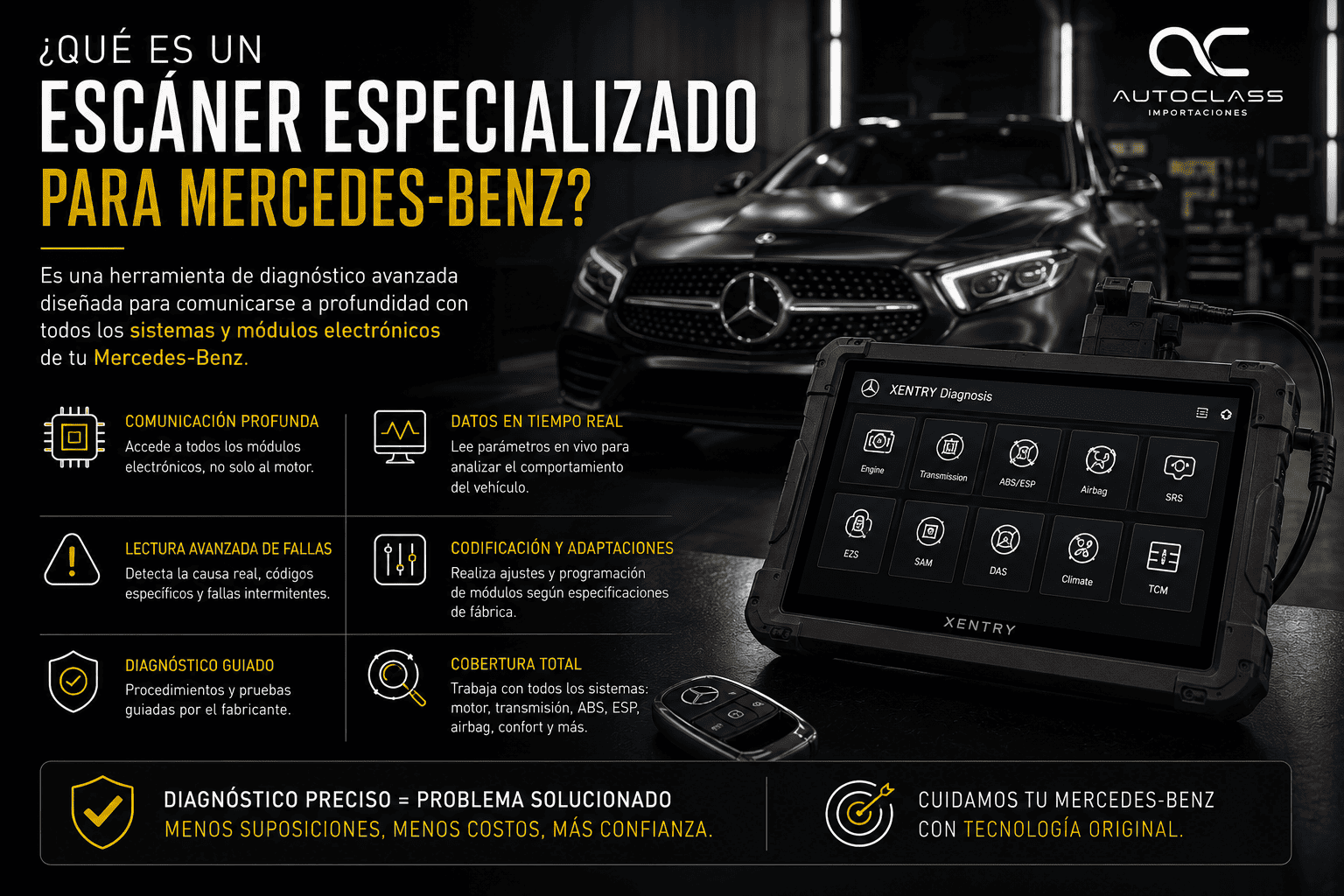 Servicio especializado en diagnostico y mantenimiento mercedes benz