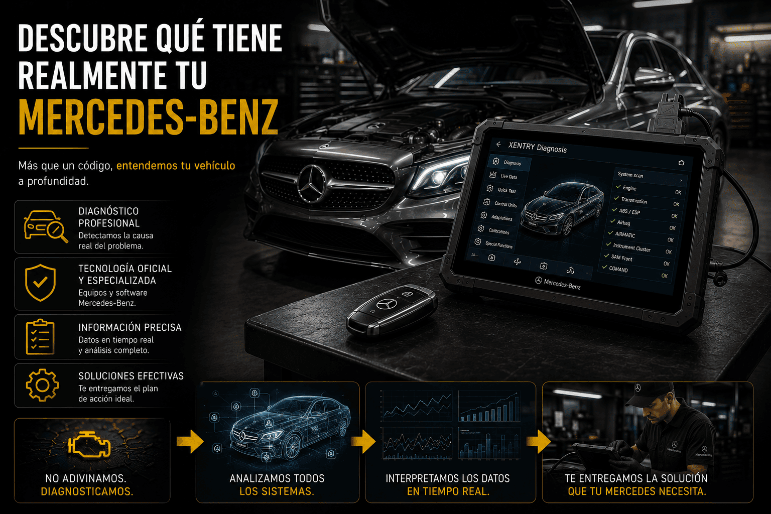 Servicio especializado en diagnostico y mantenimiento mercedes benz