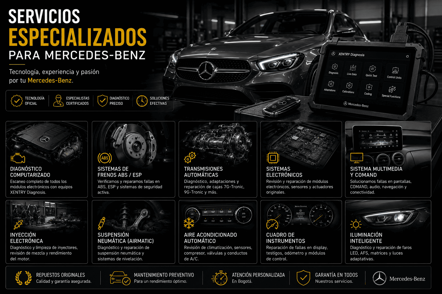 Servicio especializado en diagnostico y mantenimiento mercedes benz