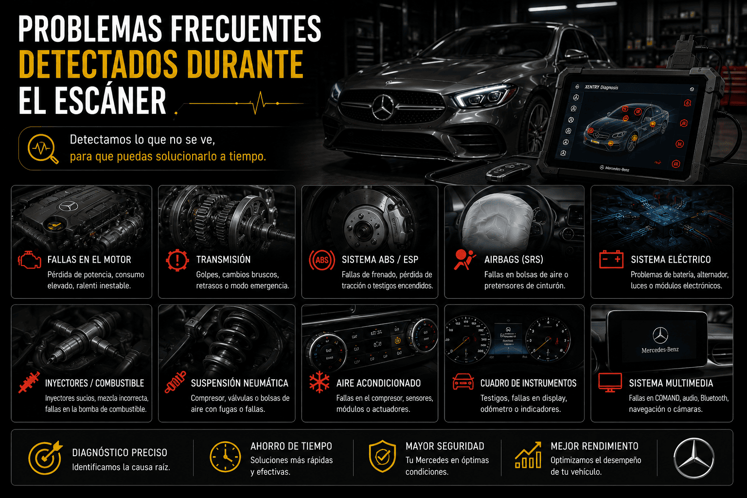 Servicio especializado en diagnostico y mantenimiento mercedes benz