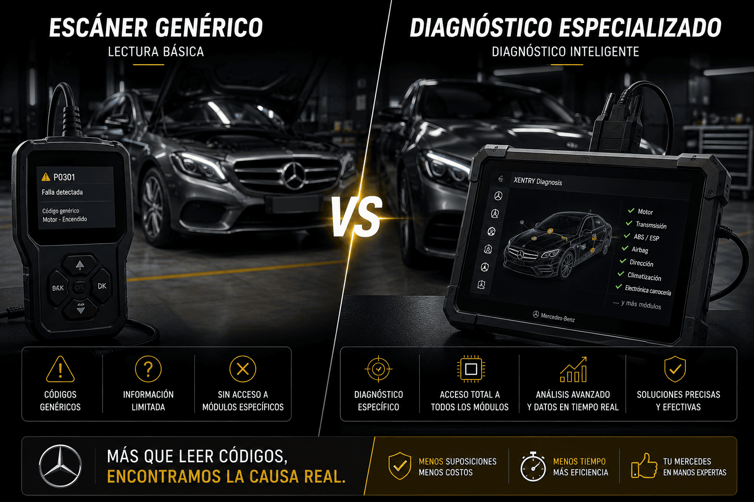 Servicio especializado en diagnostico y mantenimiento mercedes benz