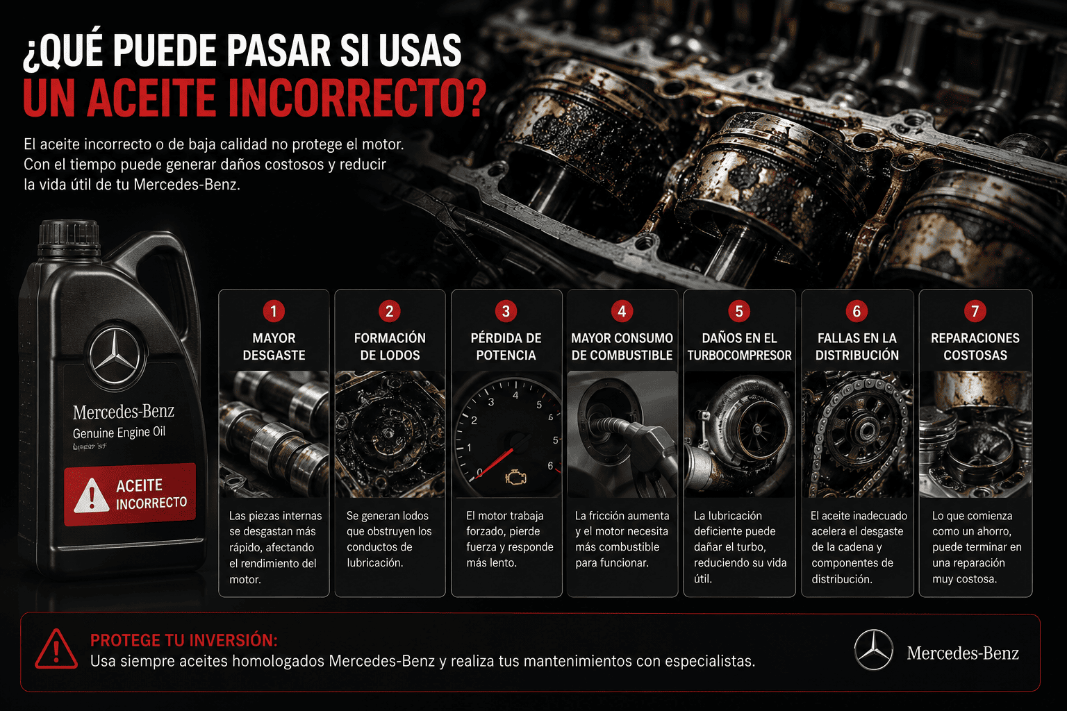 ¿Qué puede pasar si usas un aceite incorrecto